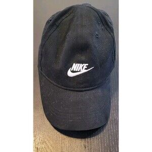 Nike Baseball Cap Hat Kids 4-7 Boys Child Adjustable Swoosh Cotton - BLACK